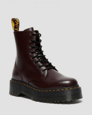 Burgundy Dr. Martens Jadon Smooth Leather Platform Boots | WNVDS1965