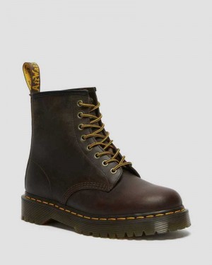 Dark Brown Dr. Martens 1460 Bex Crazy Horse Leather Lace Up Boots | GJBDI2490