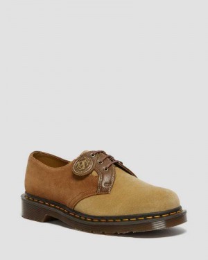 Dark Brown Dr. Martens 1461 Suede Oxford Leather Shoes | FTSHL3214