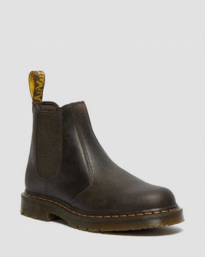 Dark Brown Dr. Martens 2976 Slip Resistant Leather Chelsea Boots | PTQMA2871