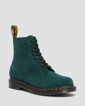 Green Dr. Martens 1460 Pascal Suede Lace Up Boots | IWKHX3105