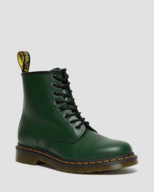 Green Dr. Martens 1460 Smooth Leather Lace Up Boots | DBIGO8096