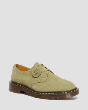 Green Dr. Martens 1461 Nubuck Leather Oxford Shoes | XYQCL7293