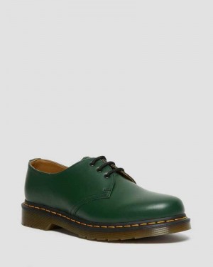 Green Dr. Martens 1461 Smooth Leather Oxford Shoes | URDNG6318