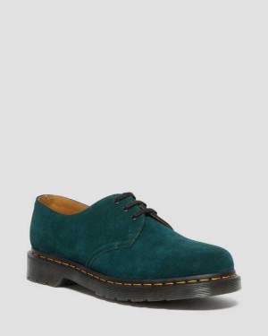 Green Dr. Martens 1461 Suede Oxford Shoes | HQRIA4589