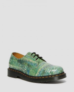 Green Dr. Martens 1461 The National Gallery Monet Oxford Shoes | AWVTJ4389