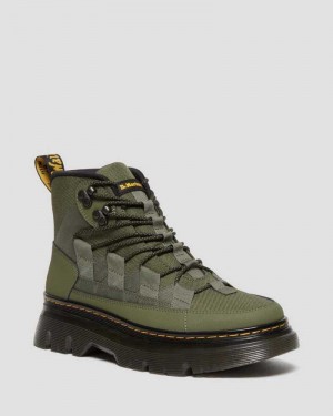 Khaki Green Dr. Martens Boury Leather Casual Boots | QVCKN1873