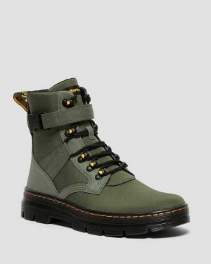 Khaki Green Dr. Martens Combs Tech II Poly Casual Boots | PNRKS8713