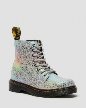 Multicolor Dr. Martens Junior 1460 Pascal Iridescent Lace Up Boots | ZKVXN5482