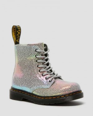 Multicolor Dr. Martens Toddler 1460 Pascal Iridescent Lace Up Boots | UQMYP0243