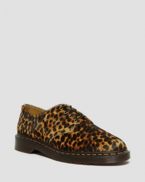 Multicolor Leopard Dr. Martens Smiths Hair On Leopard Print Dress Shoes | WUXQK8456