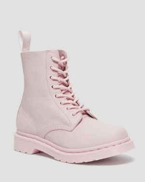 Pink Dr. Martens 1460 Pascal Mono Lace Up Boots | ANLID7840