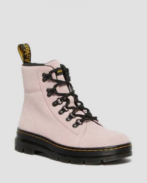 Pink Dr. Martens Combs Suede Casual Boots | JMSTO3419