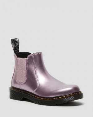 Pink Dr. Martens Junior 2976 Metallic Chelsea Boots | GCTEU6370