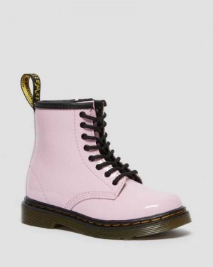 Pink Dr. Martens Toddler 1460 Patent Leather Lace Up Boots | GETAJ5102