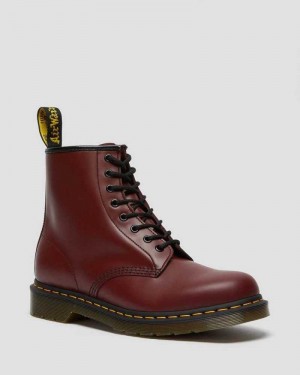 Pink Red Dr. Martens 1460 Smooth Leather Lace Up Boots | XJYTS8391