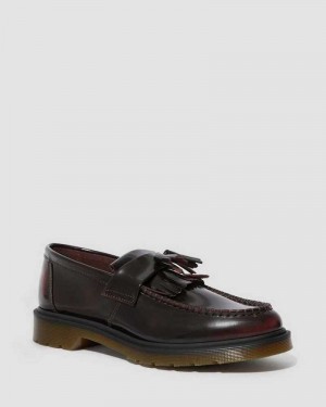 Pink Red Dr. Martens Adrian Arcadia Leather Tassle Loafers | QASIF0852