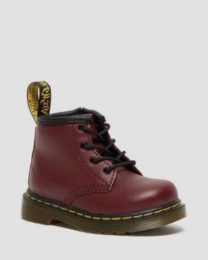 Pink Red Dr. Martens Infant 1460 Softy T Leather Lace Up Boots | CJNSM4827