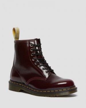 Pink Red Dr. Martens Vegan 1460 Lace Up Boots | QBUGD7651