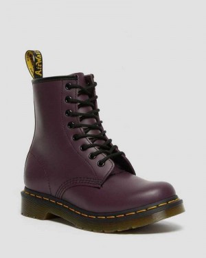 Purple Dr. Martens 1460 Smooth Leather Lace Up Boots | SKBHR1257