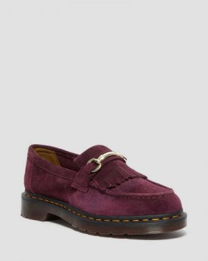 Purple Dr. Martens Adrian Snaffle Suede Loafers | HVTUW4085