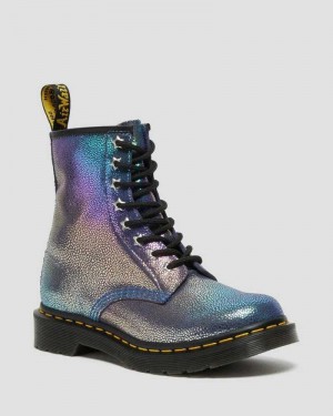 Purple Multicolor Dr. Martens 1460 Rainbow Ray Suede Lace Up Boots | OUXCL0463