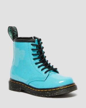 Turquoise Dr. Martens Toddler 1460 Glitter Lace Up Boots | TOWQC0416