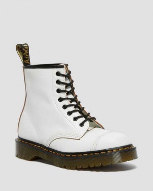 White Dr. Martens 1460 Bex Toe Cap Lace Up Boots | QUMVI8246