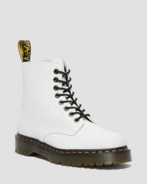 White Dr. Martens 1460 Pascal Bex Pisa Leather Lace Up Boots | GJTBE5643