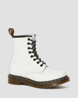 White Dr. Martens 1460 Smooth Leather Lace Up Boots | JXCFH0814