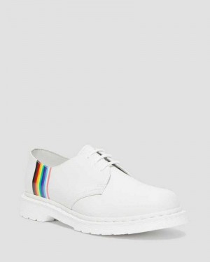 White Dr. Martens 1461 For Pride Smooth Leather Oxford Shoes | EOZAR2035