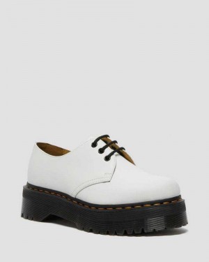 White Dr. Martens 1461 Smooth Leather Platform Shoes | RKPUB3907