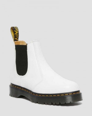 White Dr. Martens 2976 Bex Smooth Leather Chelsea Boots | BEVDS6274