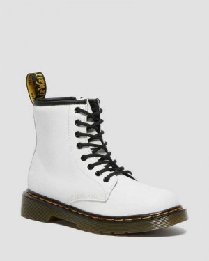 White Dr. Martens Junior 1460 Leather Lace Up Boots | KPMHV9016