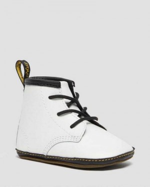 White Dr. Martens Newborn 1460 Auburn Leather Booties | BRKFU5468