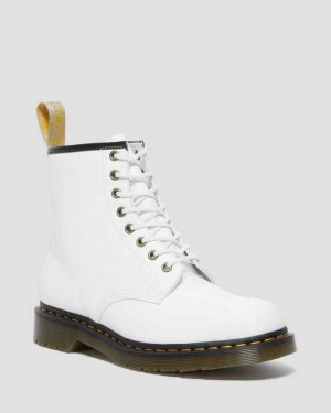 White Dr. Martens Vegan 1460 Kemble Lace Up Boots | IRAJD4276