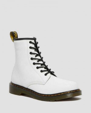 White Dr. Martens Youth 1460 Leather Lace Up Boots | TKPJH2594