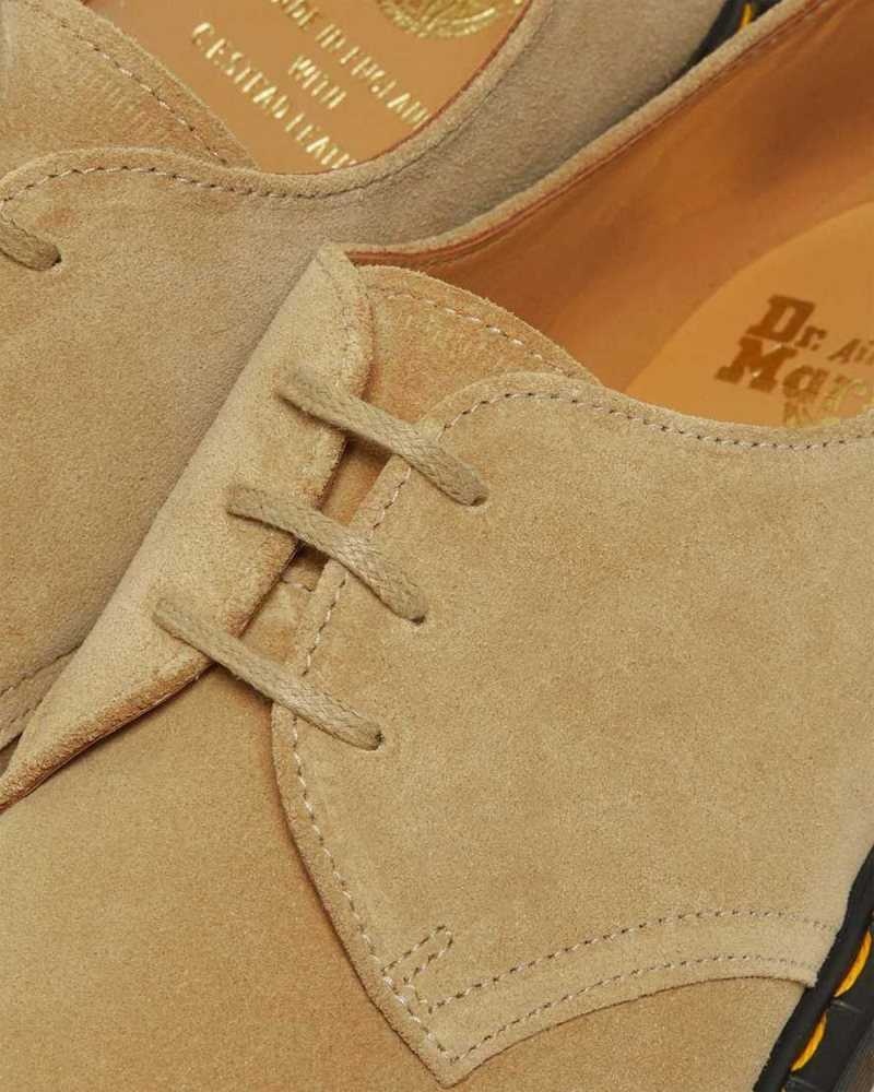 Beige Dr. Martens 1461 Buck Suede Oxford Shoes | ENLOB1526