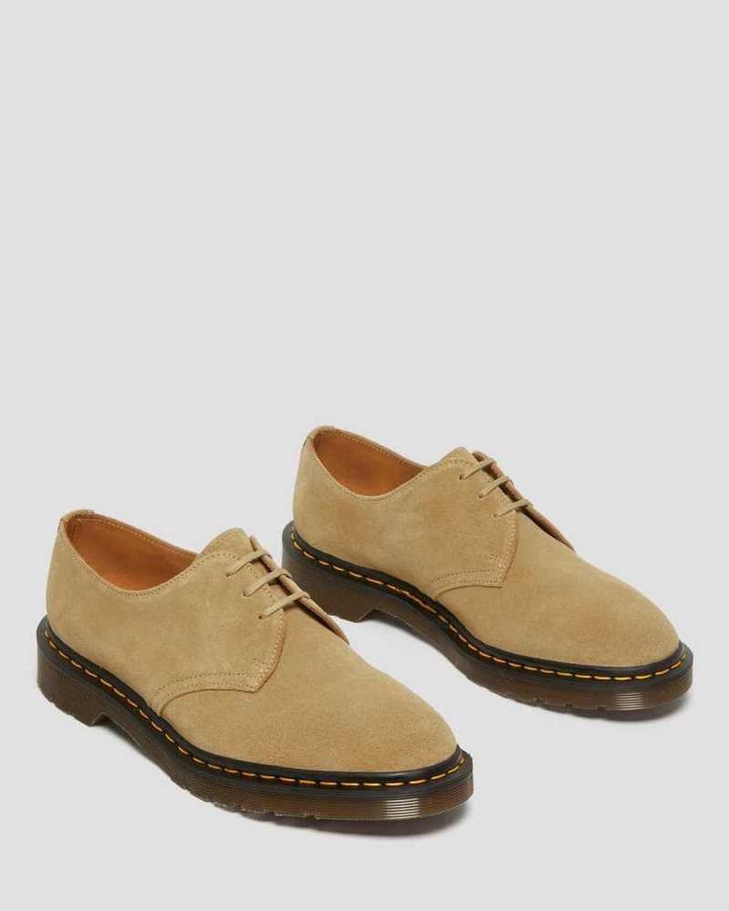 Beige Dr. Martens 1461 Buck Suede Oxford Shoes | ENLOB1526