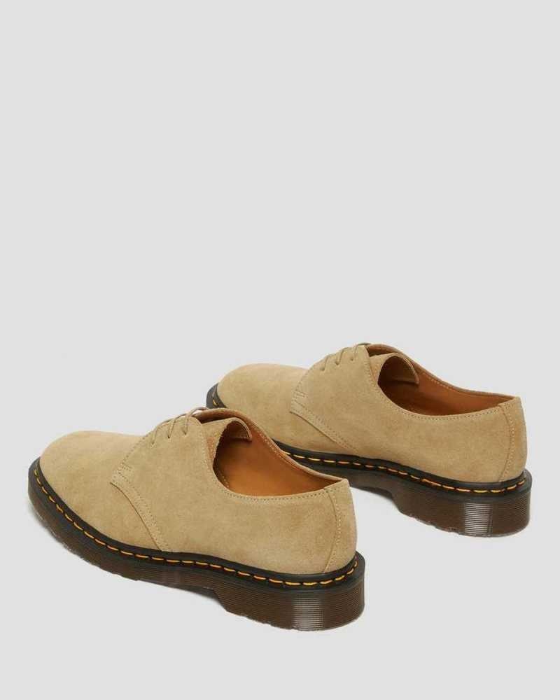 Beige Dr. Martens 1461 Buck Suede Oxford Shoes | ENLOB1526