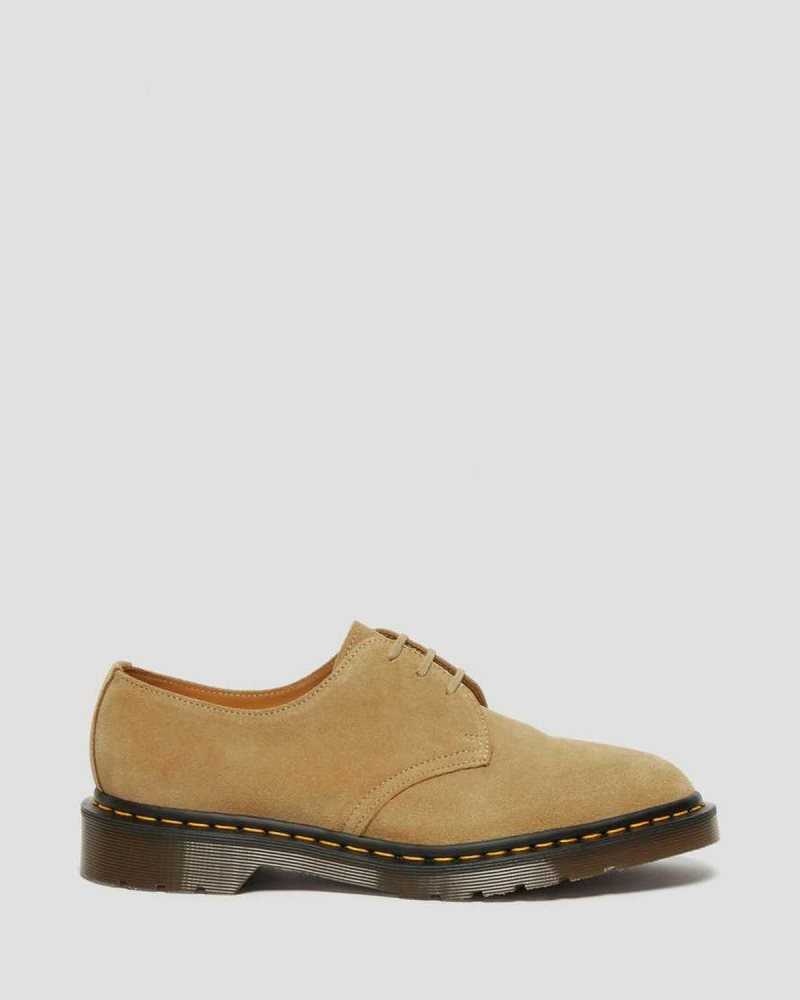 Beige Dr. Martens 1461 Buck Suede Oxford Shoes | ENLOB1526