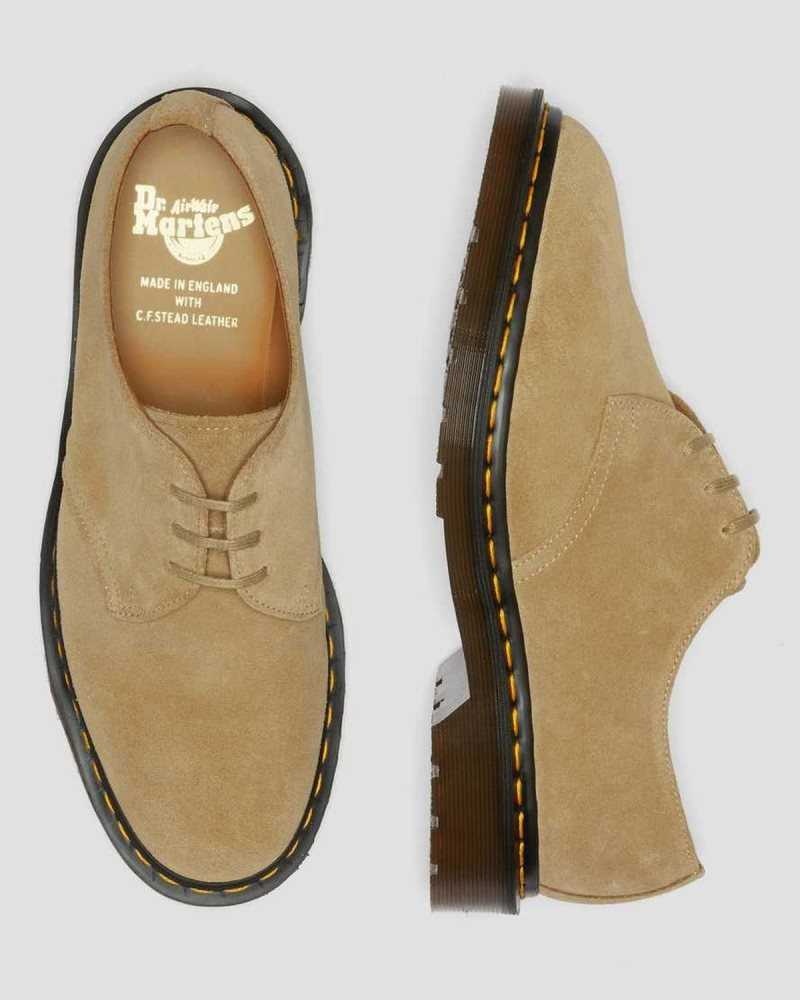 Beige Dr. Martens 1461 Buck Suede Oxford Shoes | ENLOB1526