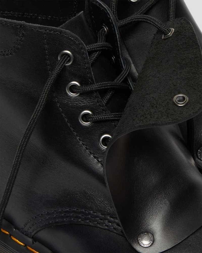 Black Dr. Martens 101 Bex Lace Cover Leather Ankle Boots | BZVDC3815