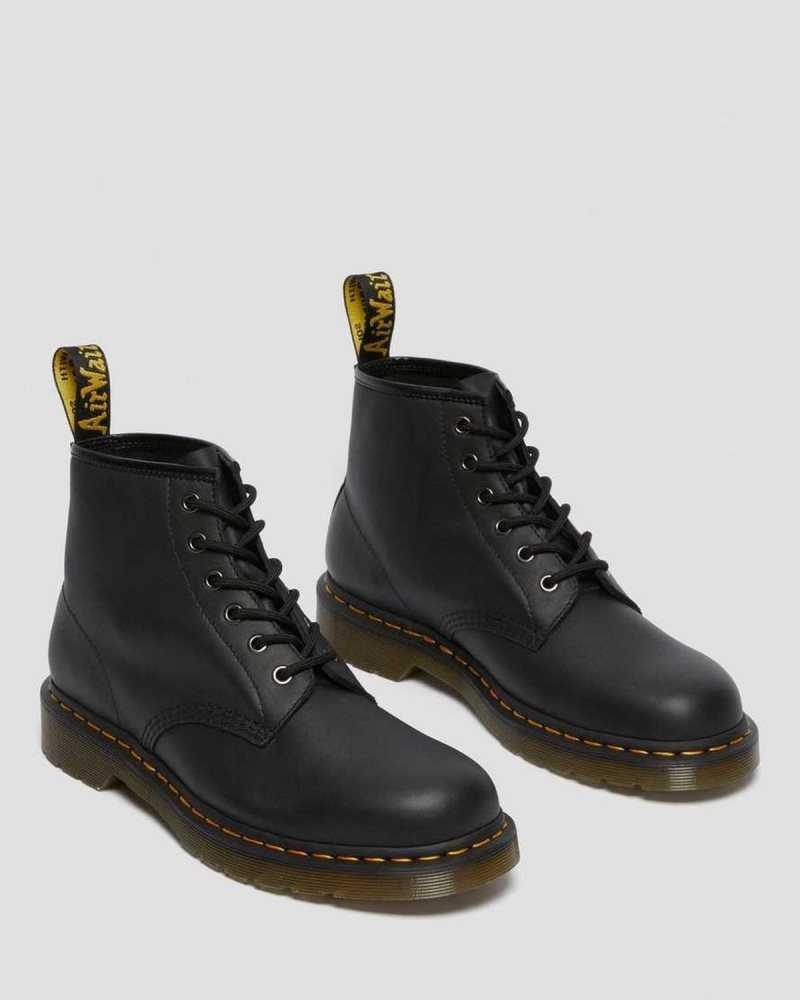 Black Dr. Martens 101 Leather Ankle Boots | XYHCB2867