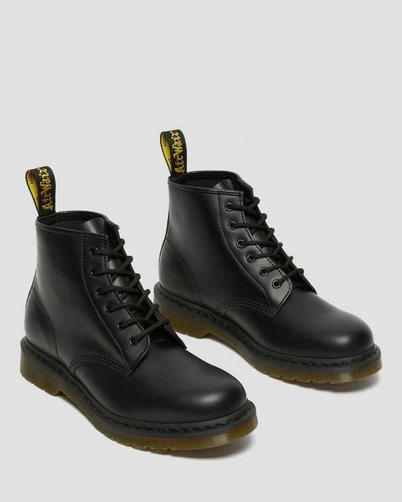 Black Dr. Martens 101 Smooth Leather Ankle Boots | CVREZ1842