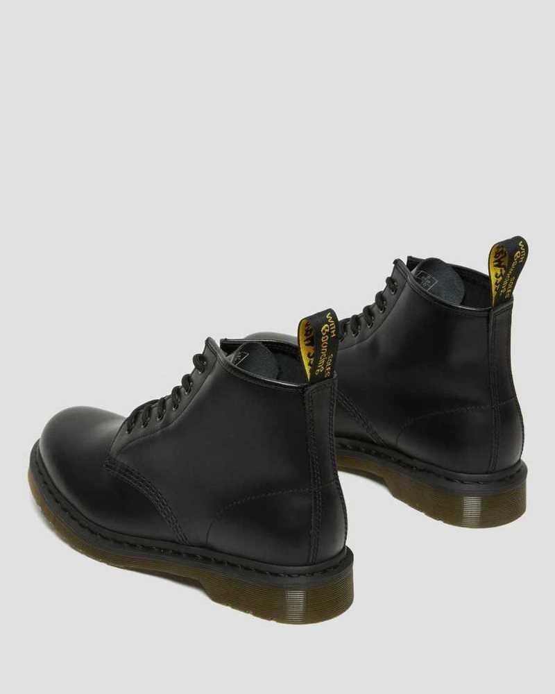 Black Dr. Martens 101 Smooth Leather Ankle Boots | CVREZ1842