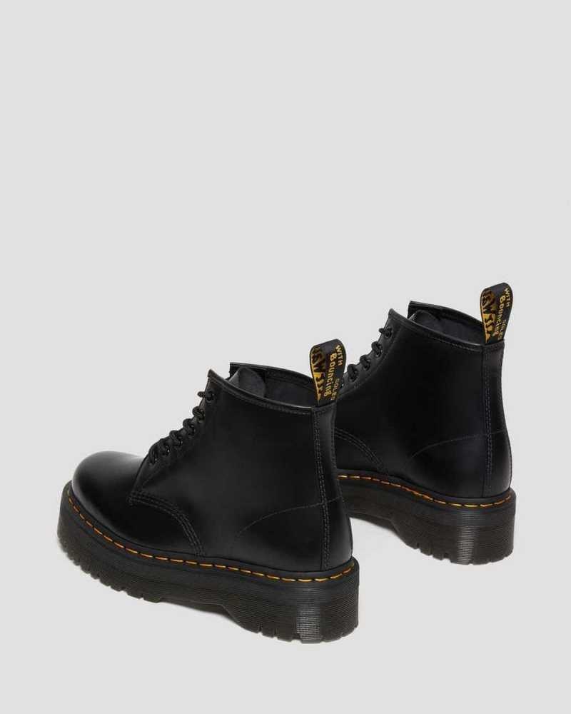 Black Dr. Martens 101 Smooth Leather Platform Ankle Boots | CAGVO6734