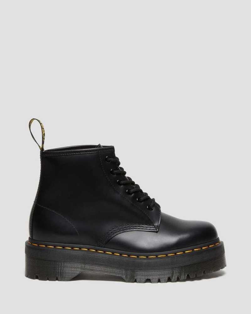 Black Dr. Martens 101 Smooth Leather Platform Ankle Boots | CAGVO6734