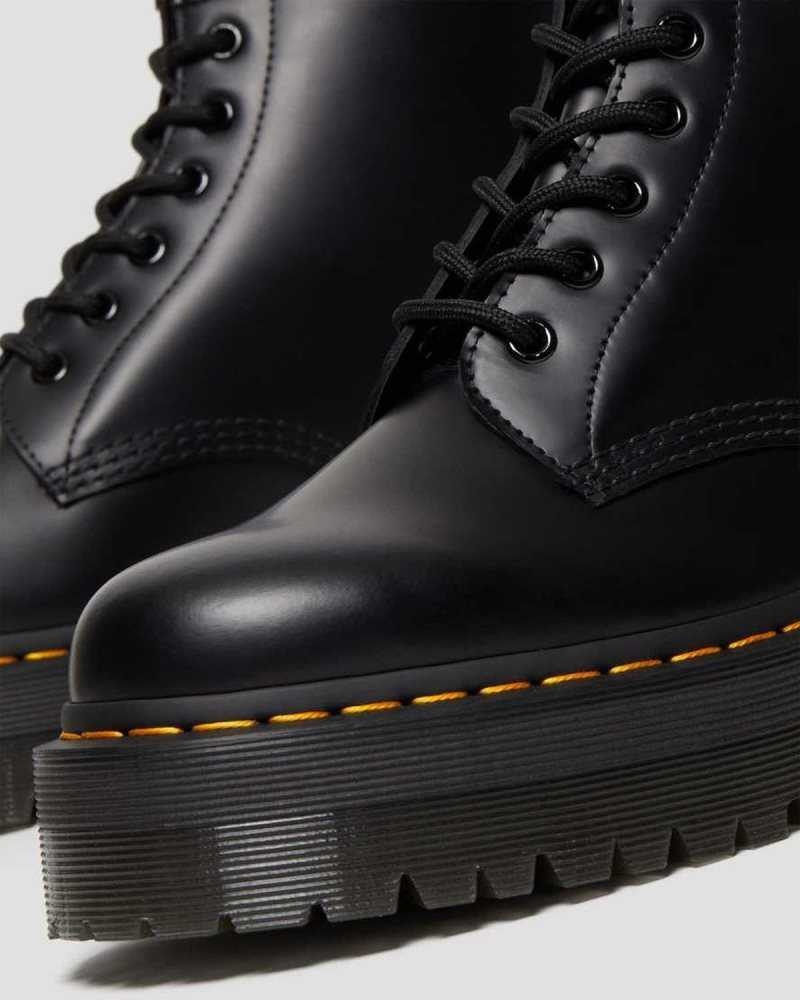 Black Dr. Martens 101 Smooth Leather Platform Ankle Boots | CAGVO6734