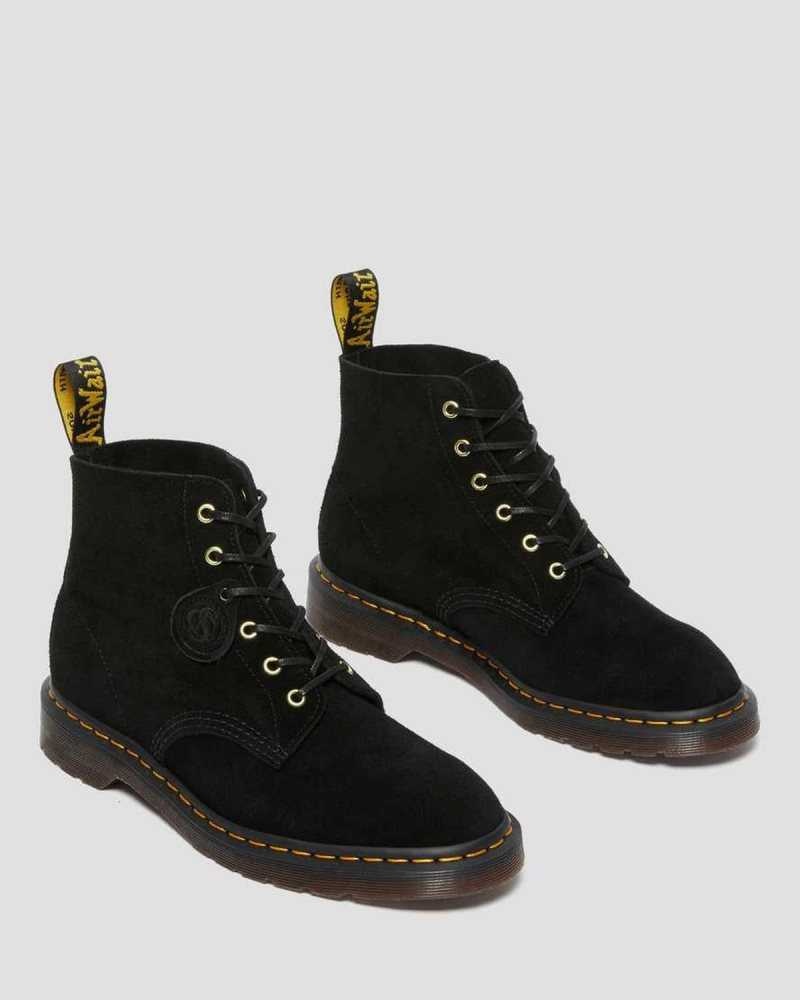 Black Dr. Martens 101 Suede Ankle Boots | MIFDV3507